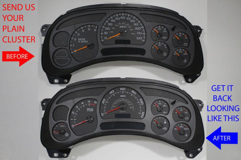 Custom truck instrument odometer cluster gauge dash panel upgrade+ escalade trim