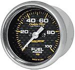 Autometer carbon fiber series-fuel press gauge 2-1/16" electrical 0-100 psi 4763
