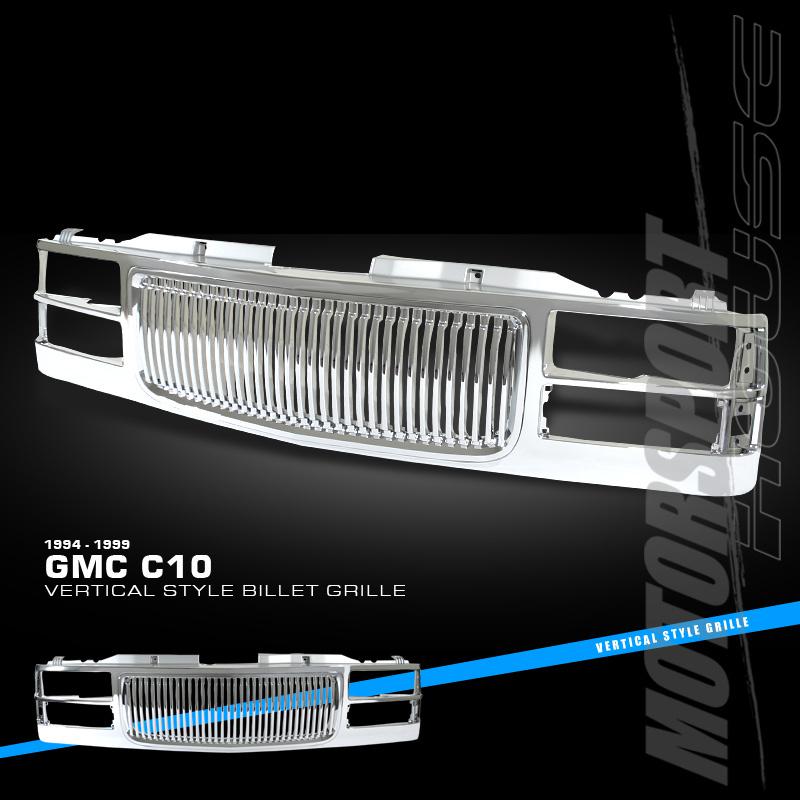 94-98 gmc yukon suburban sierra pickup truck chrome vertical style billet grille