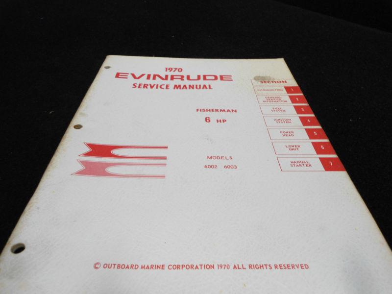 Original factory 1970 service manual # item_4683 evinrude 6hp outboard boat 