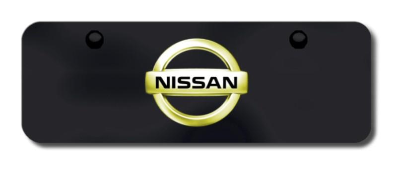 Nissan logo gld/blk mini-license plate made in usa genuine