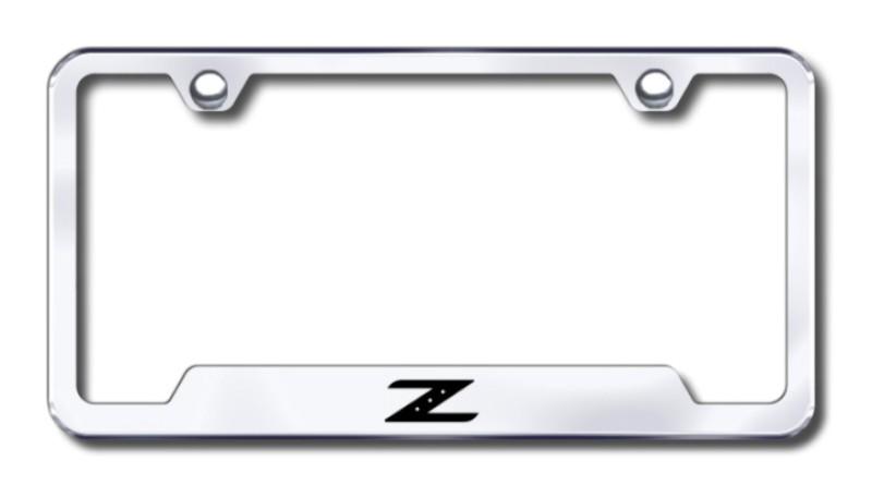 Nissan z  engraved chrome cut-out license plate frame made in usa genuine