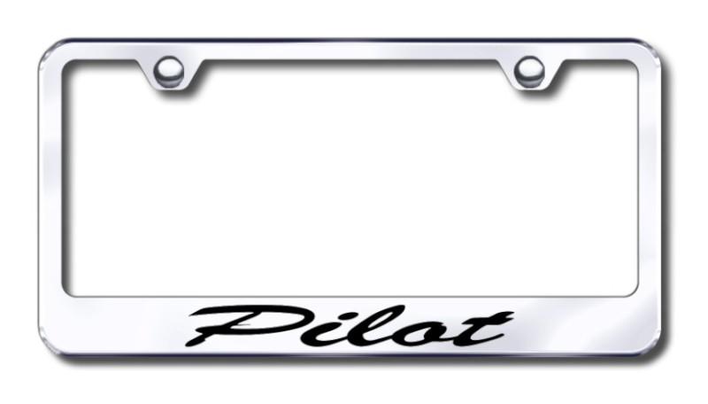 Honda pilot script  engraved chrome license plate frame made in usa genuine