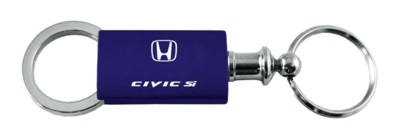 Honda civic si navy anodized aluminum valet keychain / key fob engraved in usa