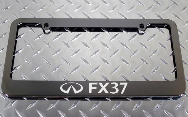 1 brand new infiniti fx37 gunmetal license plate frame + screw caps