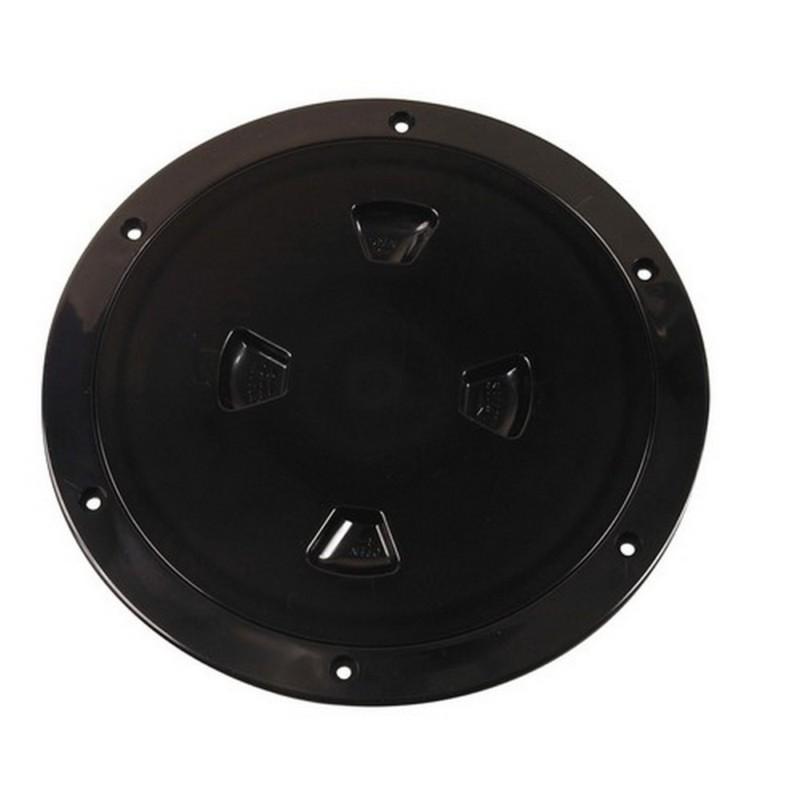 Beckson dp80-b black 8" smooth center screw-out deck plate 