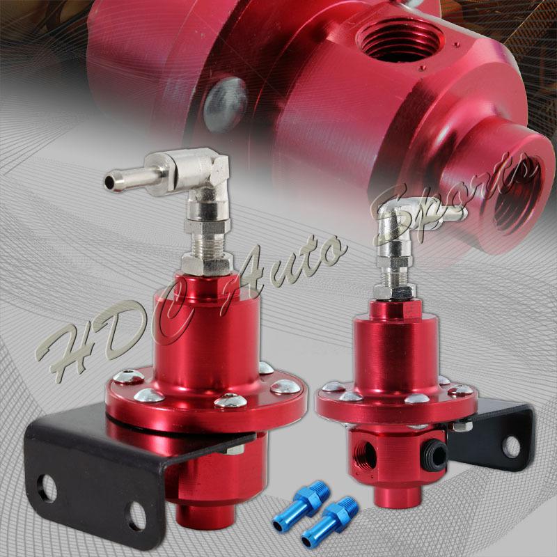 Universal aluminum 160 psi adjustable kpa fuel pressure regulator - red