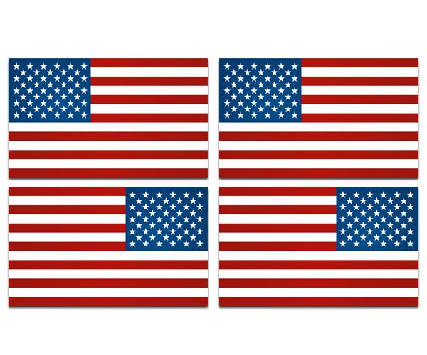 American flag decal 3"x1.5" mirrored 4 pack usa vinyl hard hat sticker u5ab