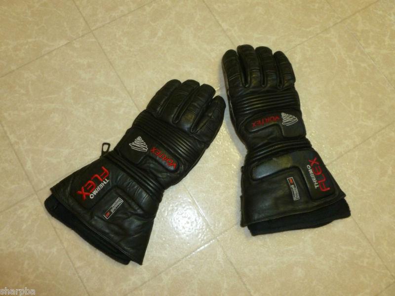 Black  leather vortex thermo flex thinsulate snowmobile gloves removable liners