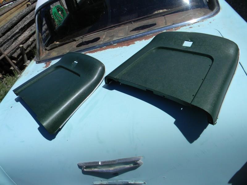 1968-72 chevelle gto 442 gs bucket seat plastic backs (pair) dark green gm oem