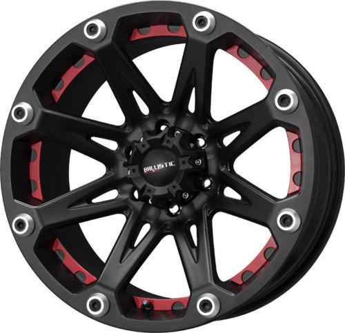 Dodge chevy ford 3/4 ton h2 20" wheels rims black / red
