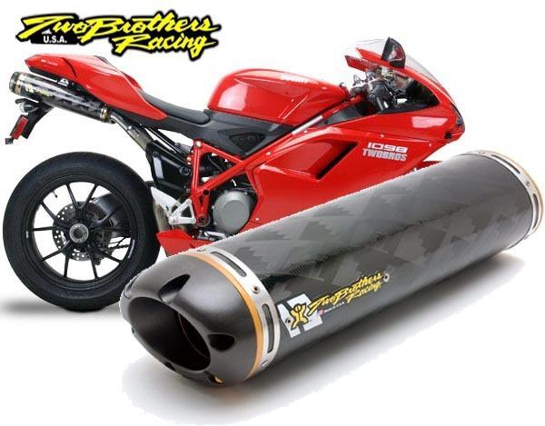 Two brothers dual m-2 carbon fiber slip-on exhaust ducati 848 1098 1198