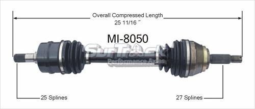 Sur track mi-8050 cv half-shaft assembly-new cv axle shaft
