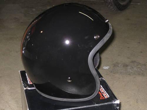 3/4 black helmet daytona cruiser motorcycle medium buco 1960s style gloss black