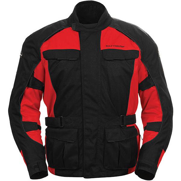 Tourmaster saber 3 red xl textile 3/4 motorcycle street riding jacket xlarge