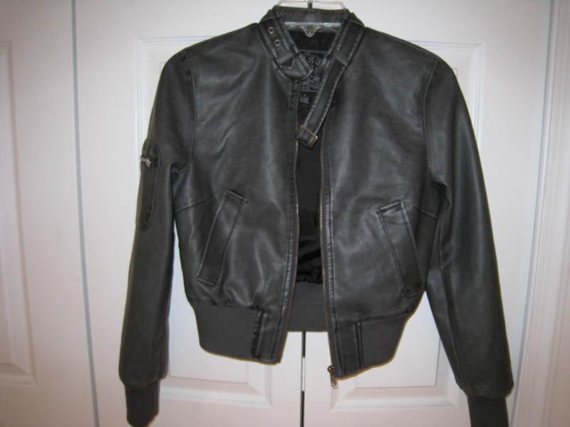 Jacket  motorcycle style  gray  zip front pockets size small