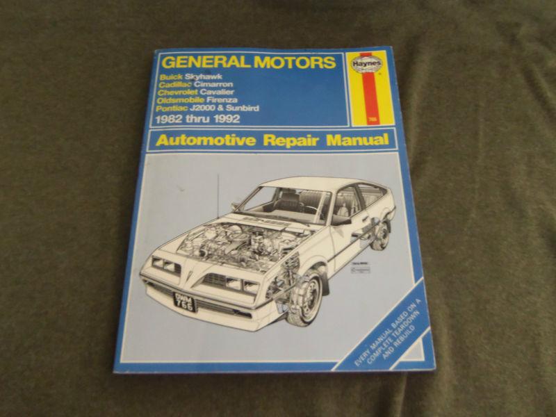 Haynes repair manual for 1982-1992 buick skyhawk, cadillac cimarron, and more