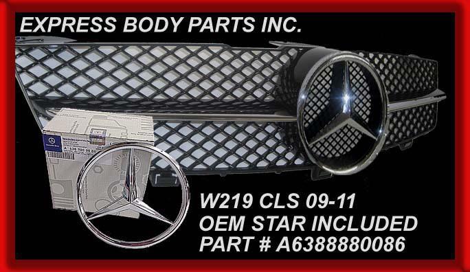 2009-2011 black w/chm star w219 cls grille mercedes cls55 cls63 cls550 1 fin
