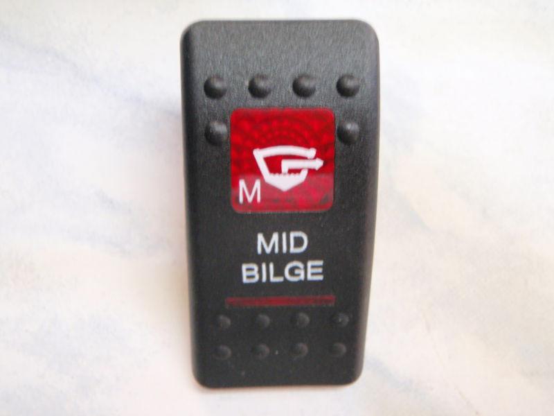 Bilge pump switch mid vjd1a60b on/off/auto 1 independent light black red lens
