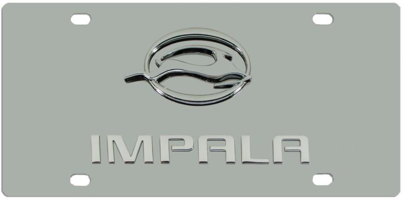 New stainless steel license plate - chevy impala double logo