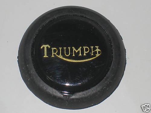 Triumph tank top badge t140 bonneville grommet black emblem gold logo