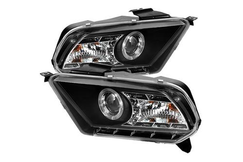 Spyder fm2010drl black clear projector headlights head light w leds 2 pcs 1 pair