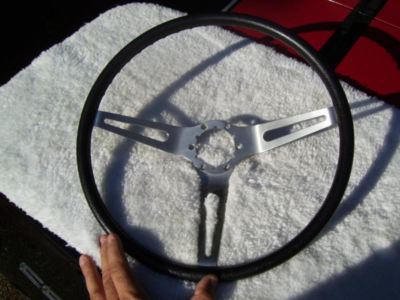 Corvette - 1969 - 1975 steering wheel - black rim with outer silver band 