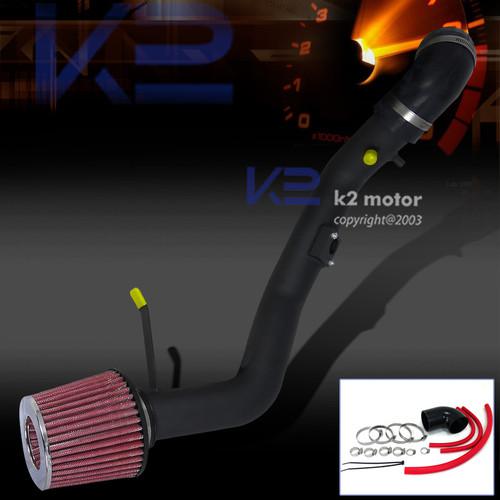 Honda 06-11 civic si 2.0l cold air intake induction 2.5 black pipe+red filter