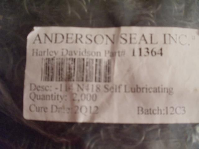 Anderson seal inc harley davidson part # 11364 self lubricating seals qty 2000