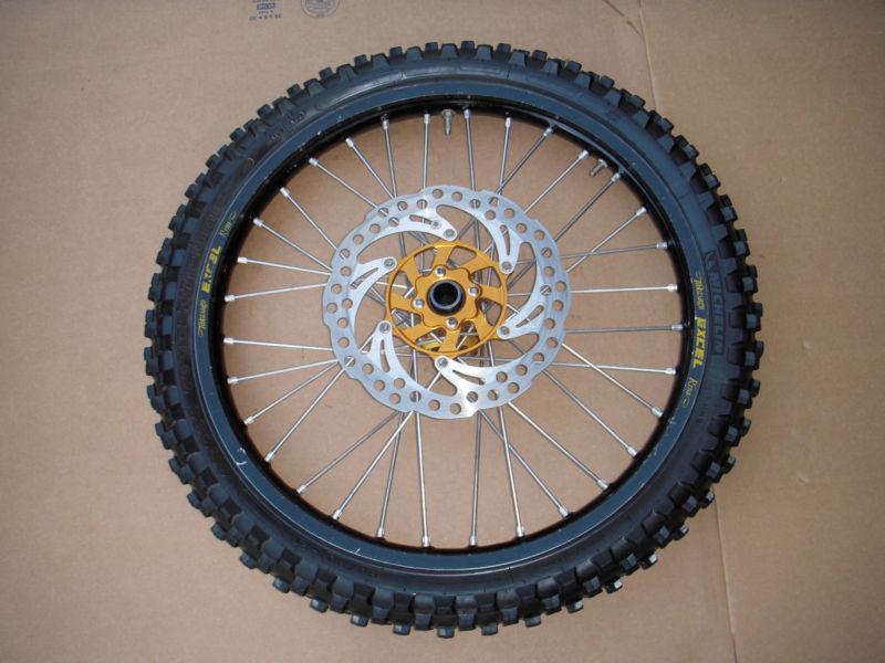Excel pro series ktm front wheel michelin tire tyre disc spokes rim gold black