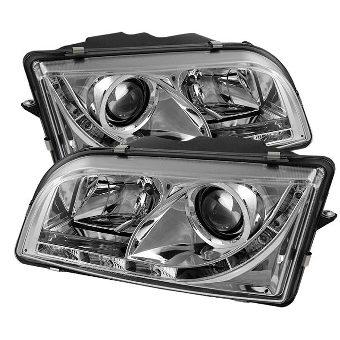 Spyder volvo s40 97-03 projector headlights - drl led - chrome - high h1 - low