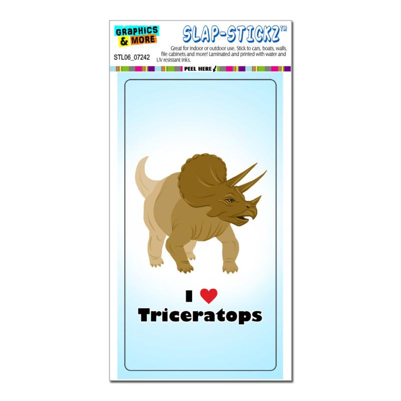 I love heart triceratops - triceratop dinosaur - slap-stickz™ bumper sticker