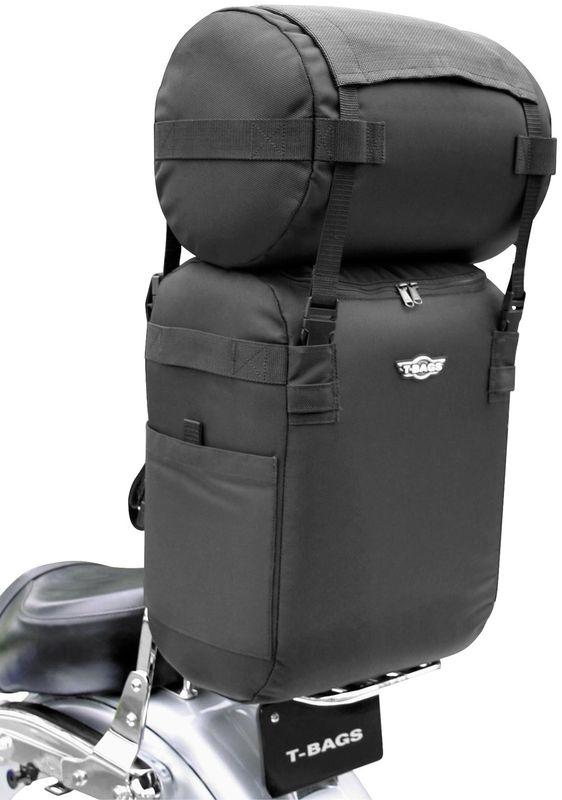 New t-bags original bag with top roll and net motorcycle touring bag for cruiser