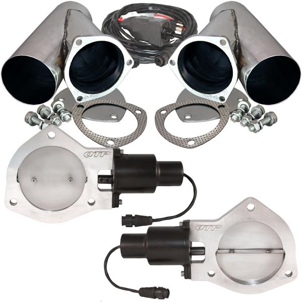 Qtp dual 4" electric exhaust valves & stainless cutouts y-pipes