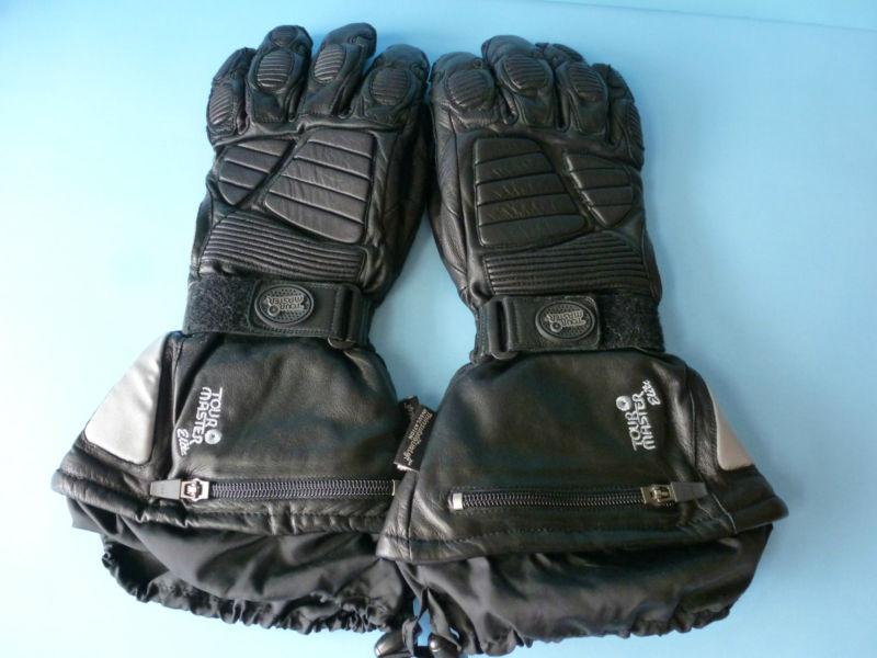 Tour master winter  elite mens black leather motorcycle gloves size m