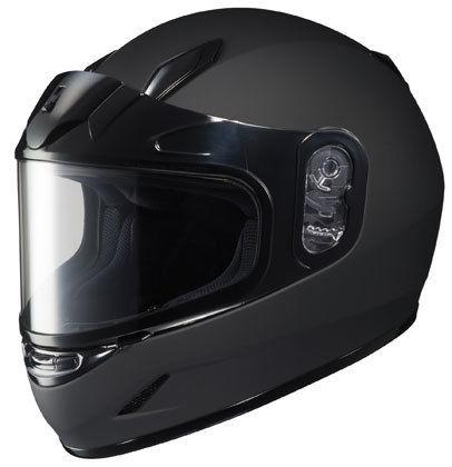 Hjc cl-y matte black large dual lens youth snowmobile snow sled helmet lrg lg