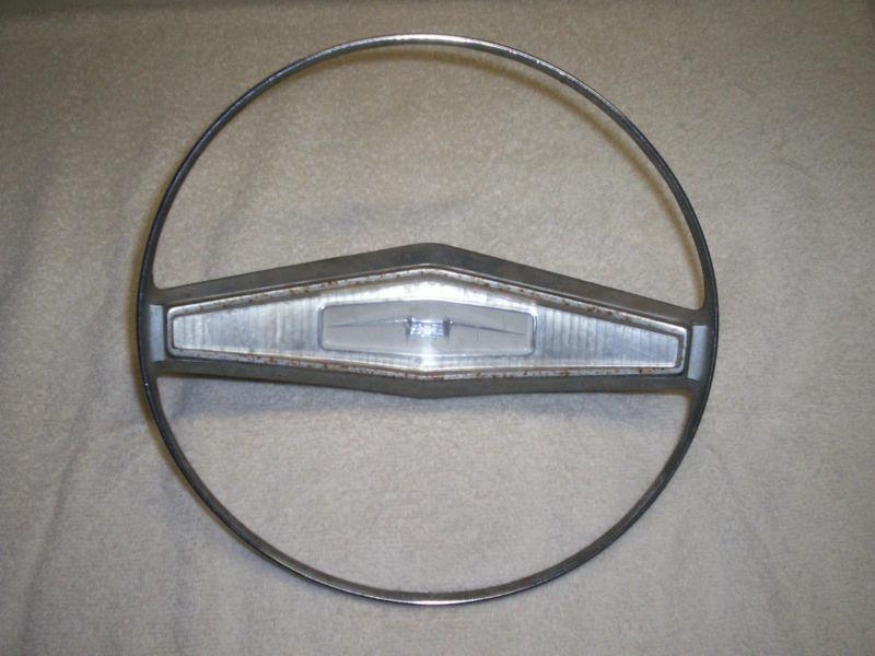 1958 chevrolet chevy original chrome steering wheel horn ring and center cap
