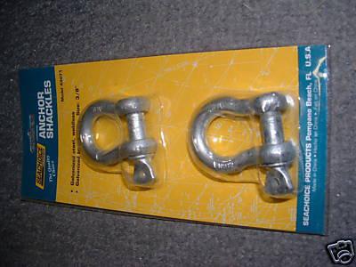 Anchor shackle 3/8 2pac 43071 boat anchor galv anch