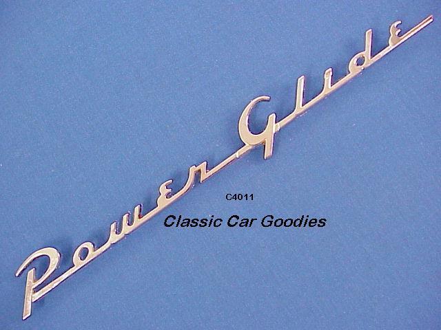 1954 chevy "powerglide" chrome trunk script new!