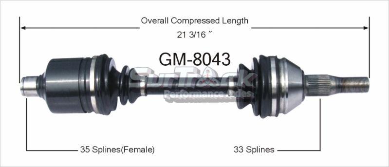 Brand new wonh industries gm-8043 cv whole axle shaft