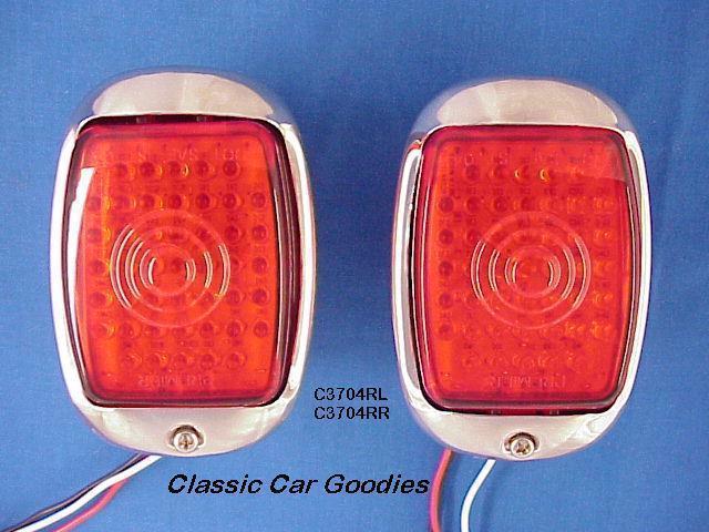 1937-1938 chevy led tail lights stainless steel housings (2)