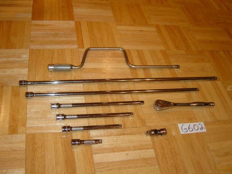 Matco tools 9 pc. 3/8 drive teardrop ratchet, speeder handle, extension set 24"