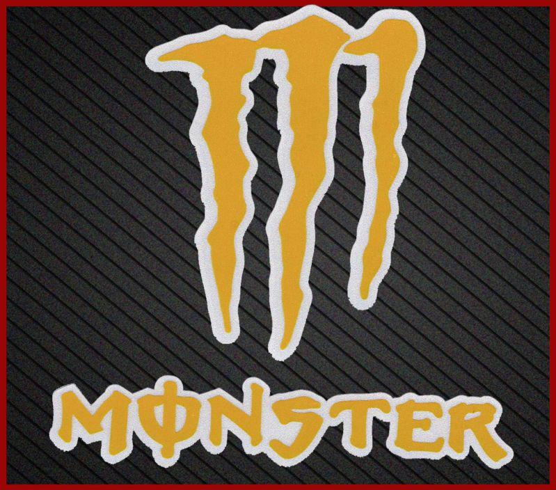 Yellow monster racing sport reflective sticker decal motorcycle energy
