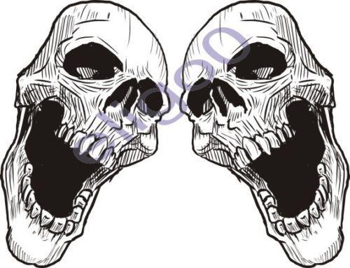 2x skull sticker motorcycle gas tank car bumper decal15