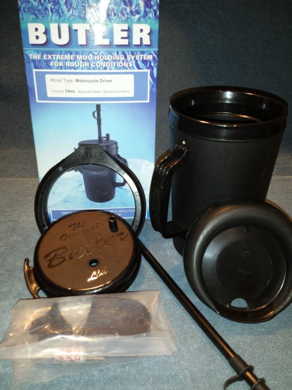 Butler extreme mug holding system for motorcycle rider handlebar 34 oz.black $58