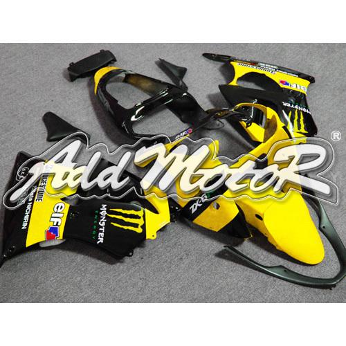 Injection molded fit zzr600 2005 2006 zx-6r 2000-2002 yellow black fairing 60w33