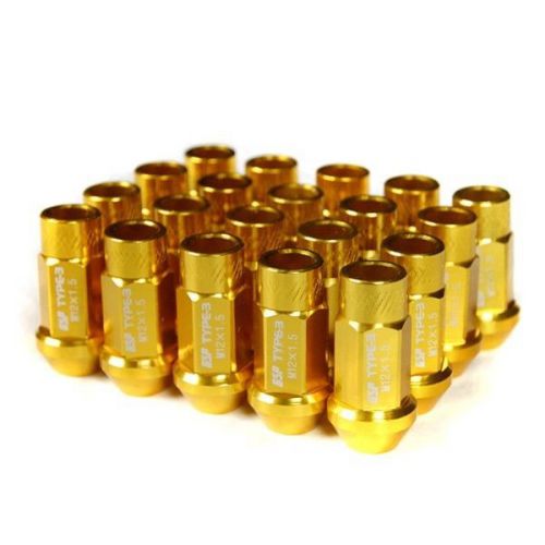 Gsp gold extended m12 x 1.5mm t3 wheel rim lug nuts nut civic integra  honda