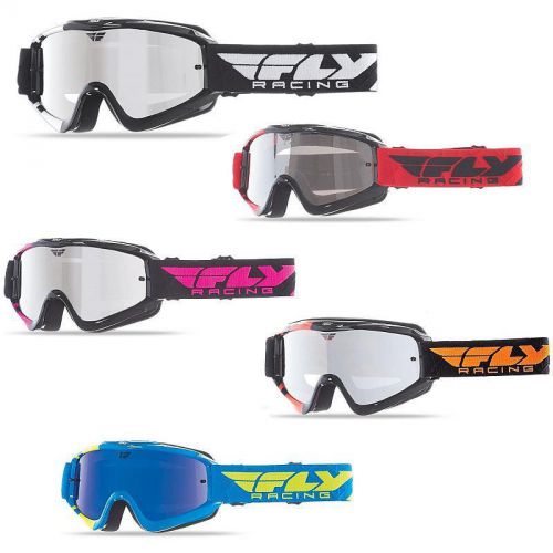 Fly racing zone youth/kids goggles anti-scratch &amp; anti-fog chrome smoke lens