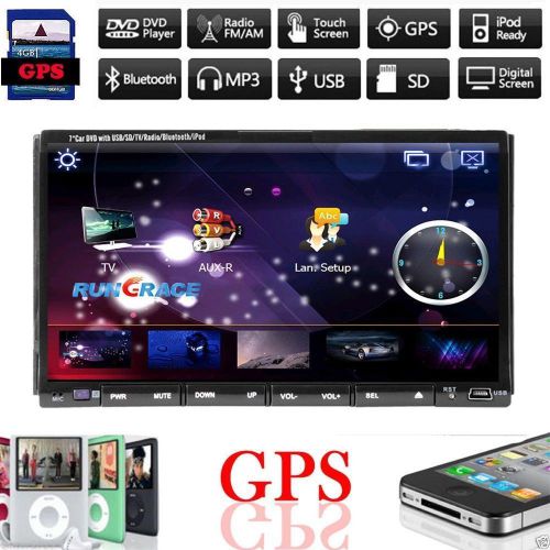 Free 4g map+gps navigation hd double 2din car stereo dvd player bt ipod mp3 tv