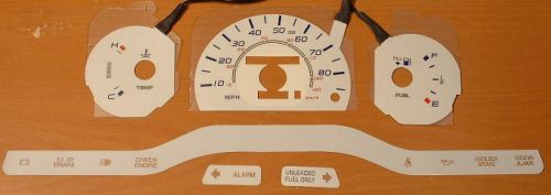 1989-1992 mercury cougar white face racing glow gauges kit